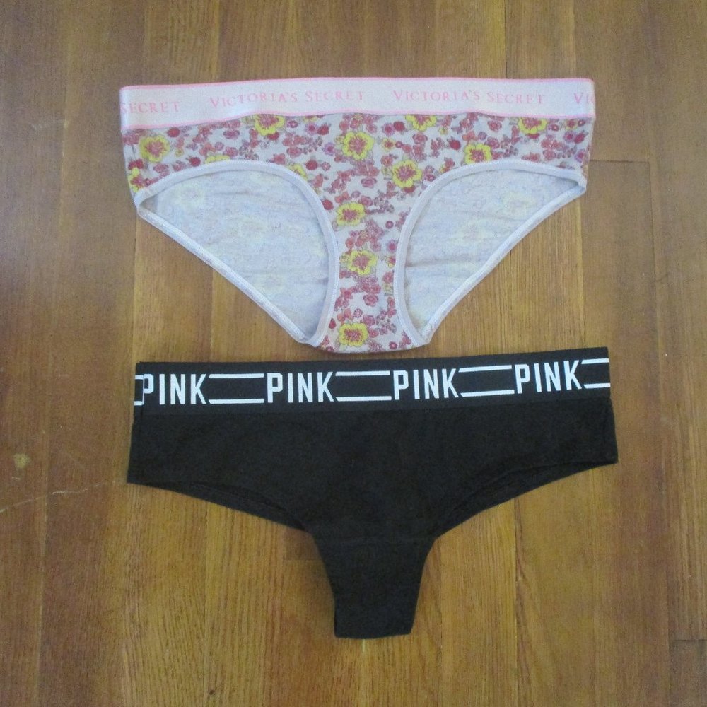 Iconic Pink Waist Band Cotton hipster bikini Victoria's Secret panties 2 pf